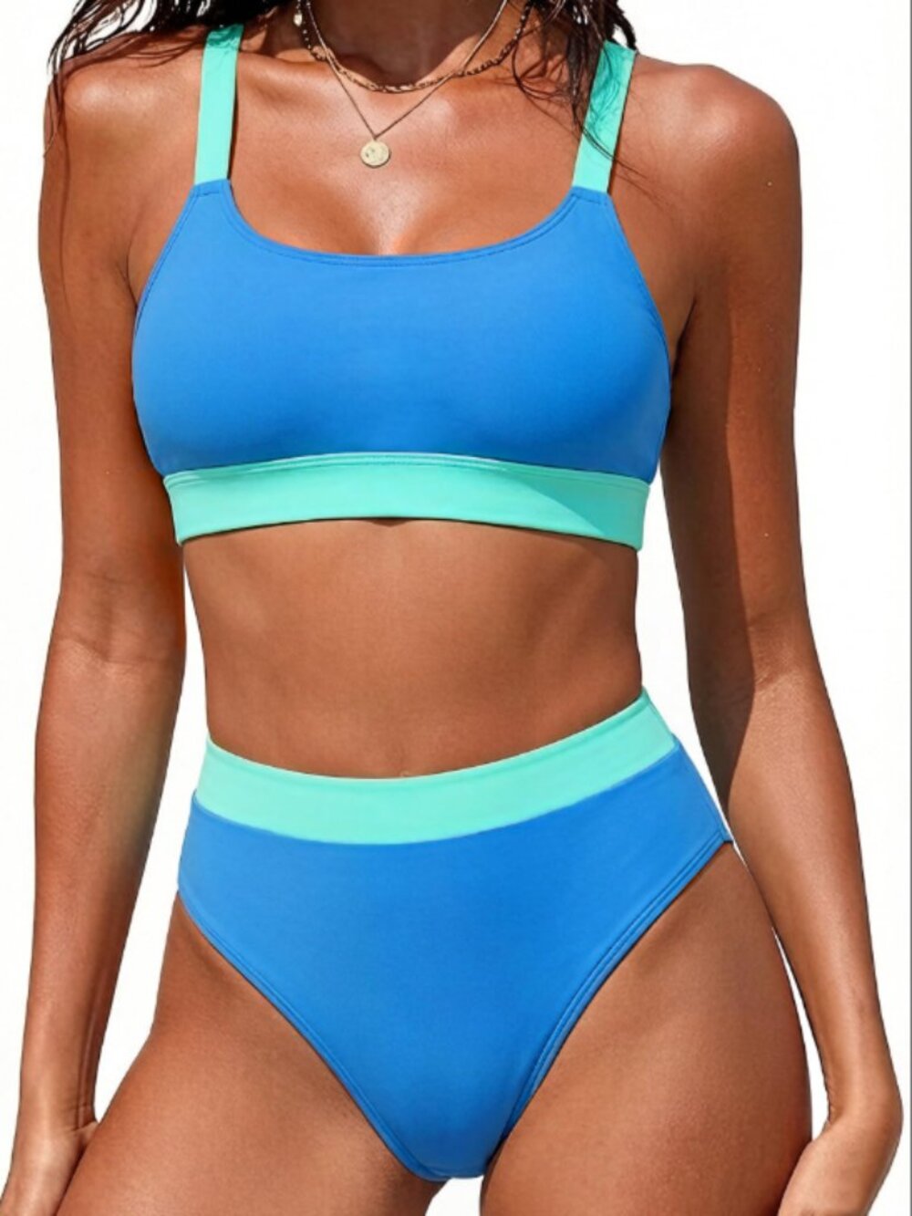 ZINPRETTY Women's High Waisted Bikini Set - Two Piece Sporty Swimsuit